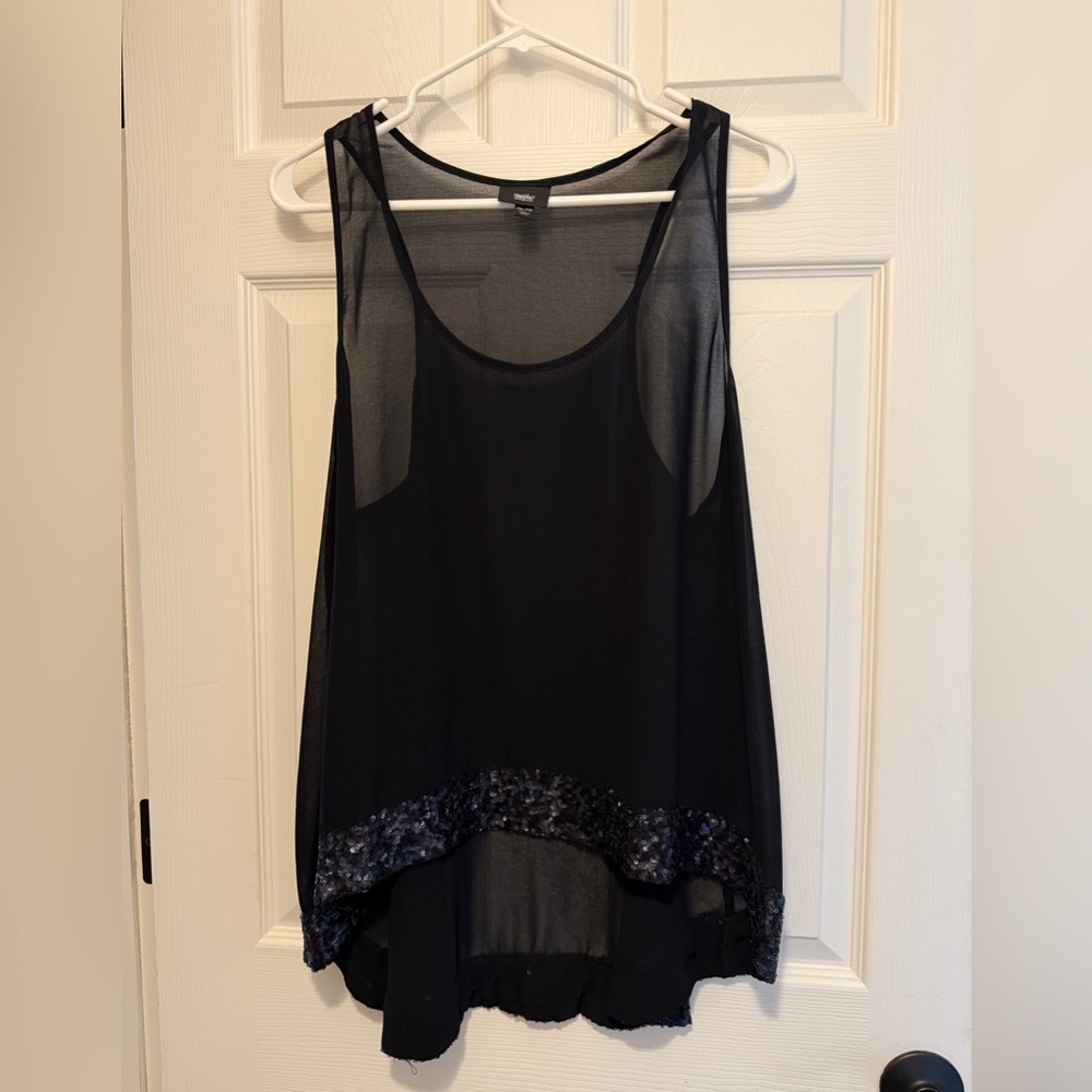 Racerback, sheer, sequins!
